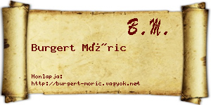 Burgert Móric névjegykártya